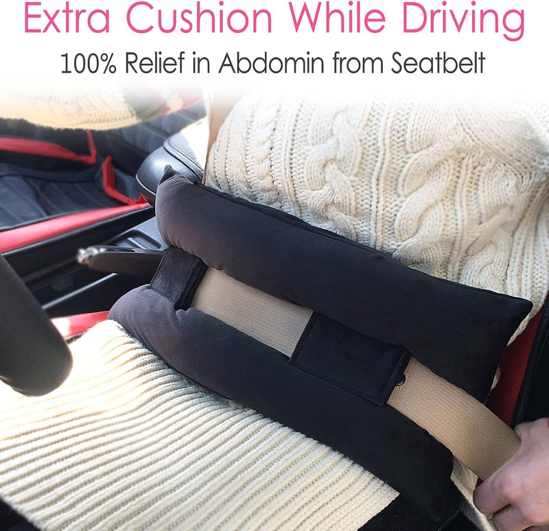 HapiPoppy Hysterectomy Pillow Abdominal Post Surgery Pillows with Pocket Comfort for Ice Heat Packs Tummy Tuck Belly Incision Recovery Seatbelt Gifts Women Patients (Black) - Image 2